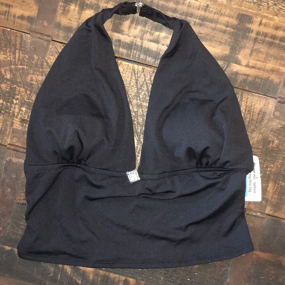 NWT- Halter Bikini Top with Center Jewel -Size 16